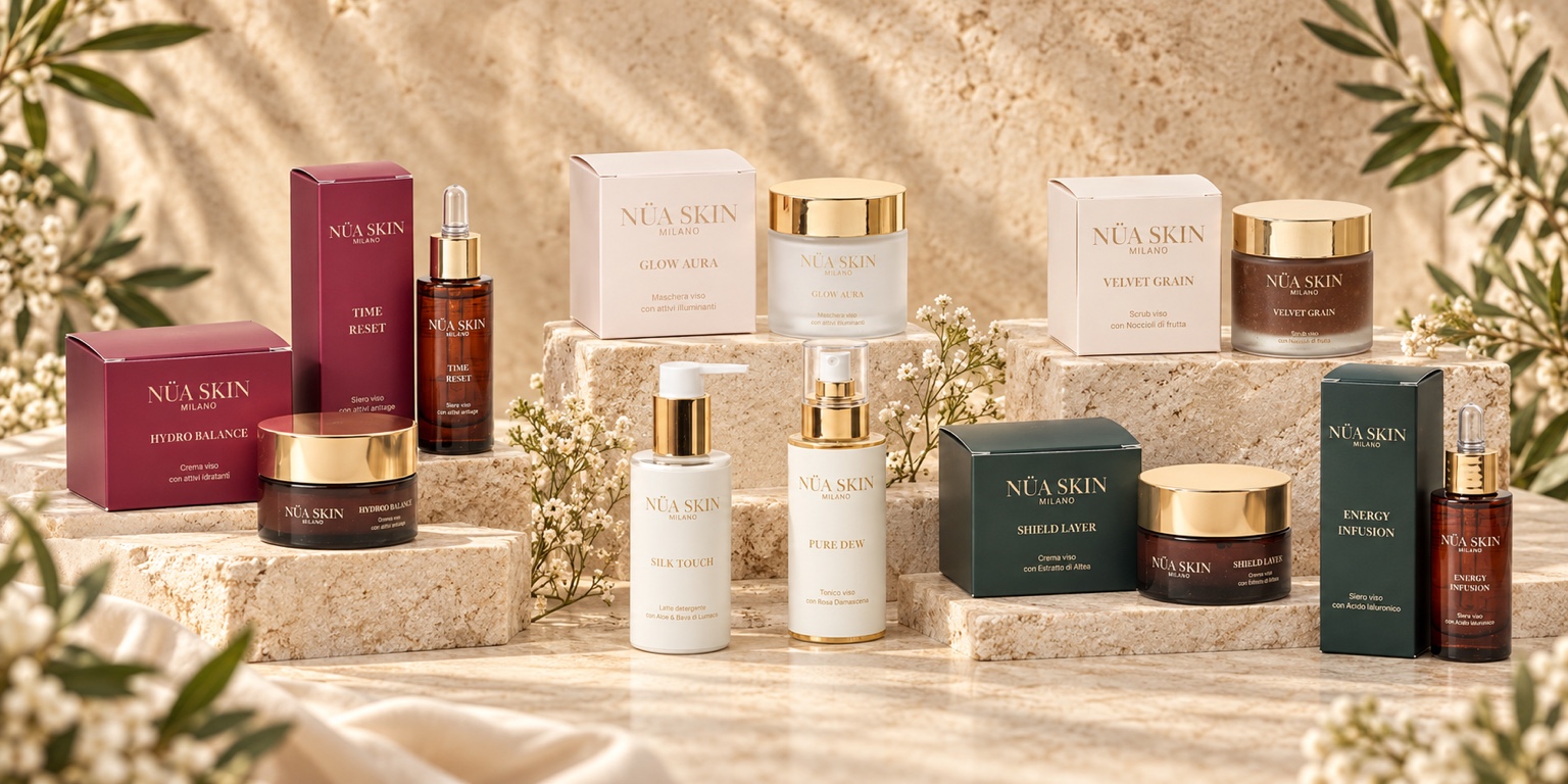 La collezione NÜA SKIN Milano: le linee Rubino, Bosco e i trattamenti viso